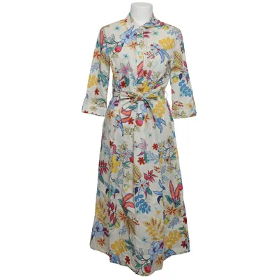 Shirt dress (White, Multicolored) from Va Bene Cotton, Elastane