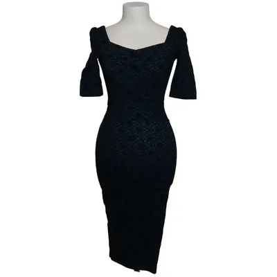 Jurk (Blauw, Zwart) van Collectif Vintage Katoen, Elastaan, Polyamide
