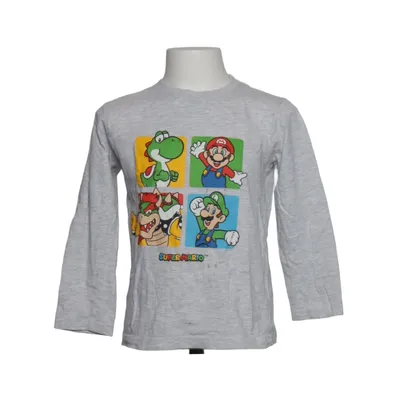 Lange mouwen shirt (Grijs, Meerkleurig) van Super Mario Katoen, Polyester