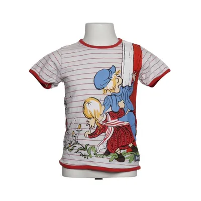 T-shirt (Vit, Röd, Blå) från Emil i Lönneberga Elastan, Ekologisk bomull