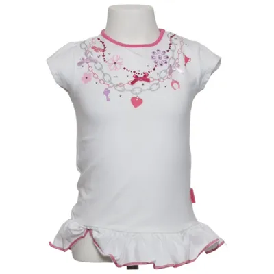T-shirt (Wit, Roze) van Lelli Kelly Katoen, Elastaan