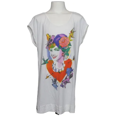 T-shirt (White, Multicolored) from Moschino Teen Elastane, Lyocell