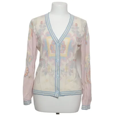 Cardigan (White, Blue, Multicolored) from Alba Moda Merino wool