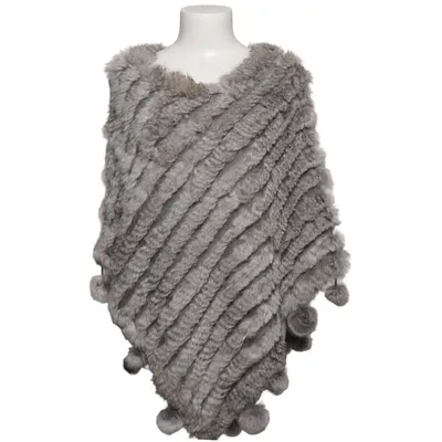 Poncho (Gray) from Hollies Stockholm Acrylic, Rabbit fur