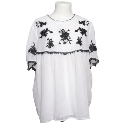 Blouse (Wit, Zwart) van Alessa W Collection Katoen, Polyester