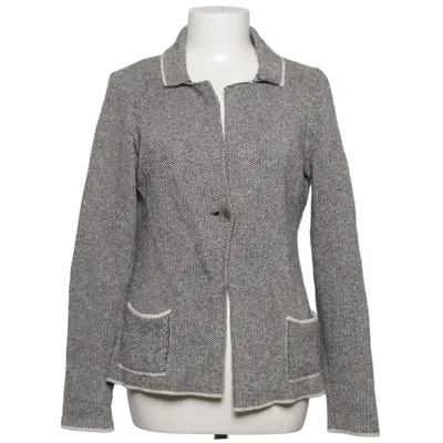 Jacket (Gray, White) from Cocogio Acrylic, Cotton, Polyamide, Polyester