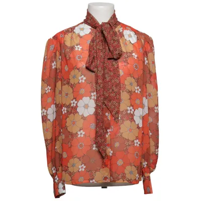 Pussy bow blouse (Orange, Brown, Multicolored) from Manoush Polyester