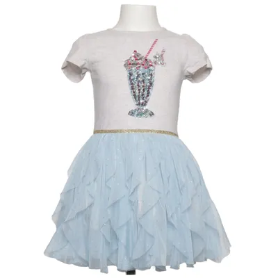 Klänning (Blå, Vit, Flerfärgad) från Monsoon Bomull, Metallfiber, Polyester