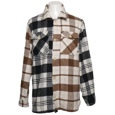 Skjortejakke (Hvid, Sort, Brun) fra ADPT Polyester, Uld