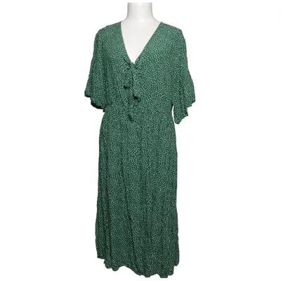 Dress (Green, White) from Yidarton Polyester, Viscose