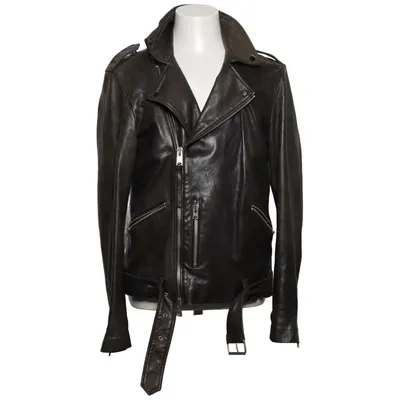 Bikerjakke (Kahawa) fra Allsaints Bomuld, Læder, Polyester, Viscose