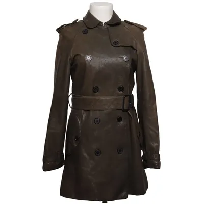 Leren jas (Groen) van Burberry Katoen, Leer