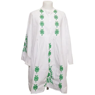 Tunic (White, Green) from Zara Cotton, Polyester