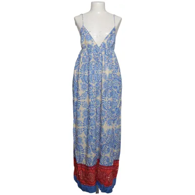Maxikleid (Blau, Weiß) von Zara Leinen, Viskose