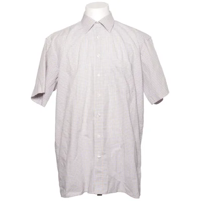 Korte mouwen shirt (Wit, Blauw, Bruin) van Peter Fitch Katoen