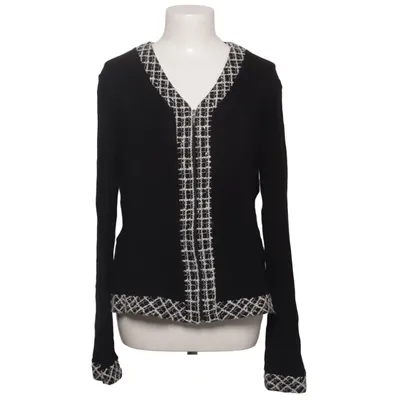 Strickjacke (Schwarz, Weiß) von Fashion Express Acryl, Baumwolle, Elasthan, Polyamid, Polyester, Viskose