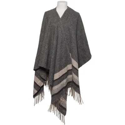 Poncho (Grå, Beige) från Wool Blend Akryl, Polyester, Ull