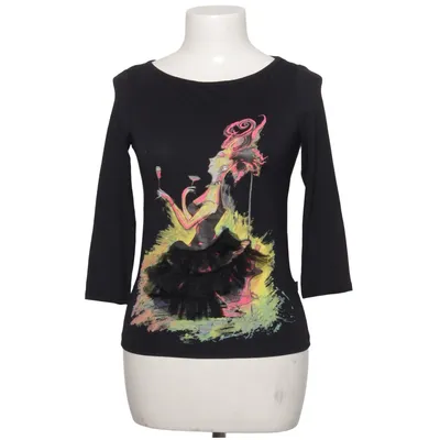 Long sleeve T-shirt (Black, Multicolored) from Just Cavalli Elastane, Polyamide