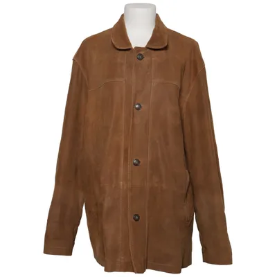 Leather coat (Brown) from Montes Leather, Polyester, Viscose