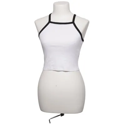 Crop top (Wit, Zwart) van Bershka_BSKGIRL Katoen, Viscose