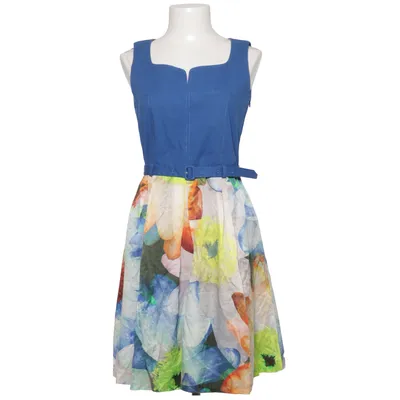 Dress (Blue, Multicolored) from Xandres Cotton, Silk