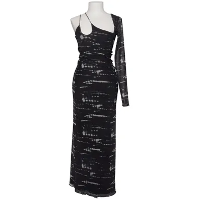 Maxikjole (Sort, Hvid) fra Bershka Elastan, Polyester