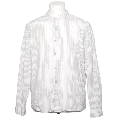 Shirt (Wit, Blauw) van Pull & Bear Katoen, Linnen