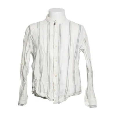 Shirt (White, Blue) from Zara Cotton, Linen