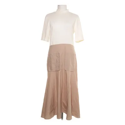 Maxi jurk (Beige, Wit) van Zara Elastaan, Polyester, Viscose