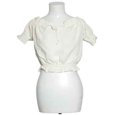Crop top (Blanc) de H&M Trend Lyocell, Lin, Coton