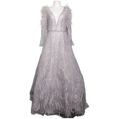 Aftonklänning (Grå, Silverfärgad) Elastan, Polyester