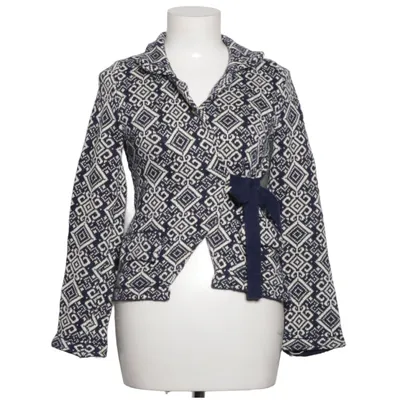 Cardigan cache-cœur (Bleu, Blanc) de Lely Wood Acrylique, Coton, Laine