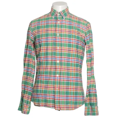 Buttondown-skjorta (Grön, Flerfärgad) från Morris Bomull
