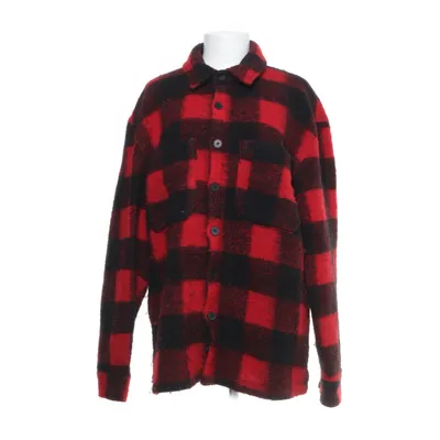 Överskjorta (Röd, Svart) från Bershka Polyester, Ull