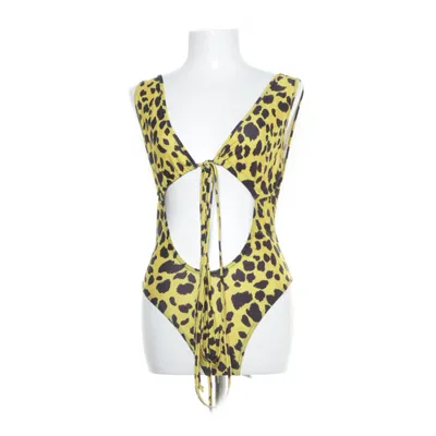 Badedragt (Gul, Sort) fra PrettyLittleThing Elastan, Polyester