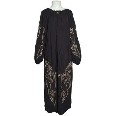 Klänning (Svart, Guldfärgad) från H&M Polyester, Viskos