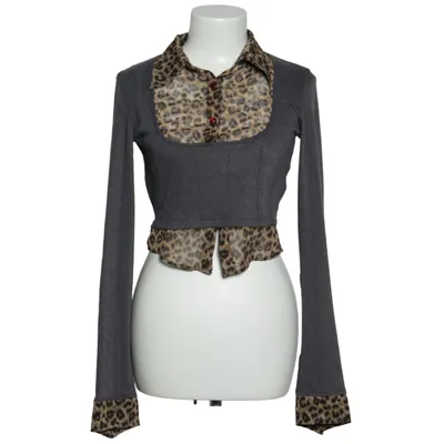 Top (Brown, Gray, Multicolored) from Jyosei