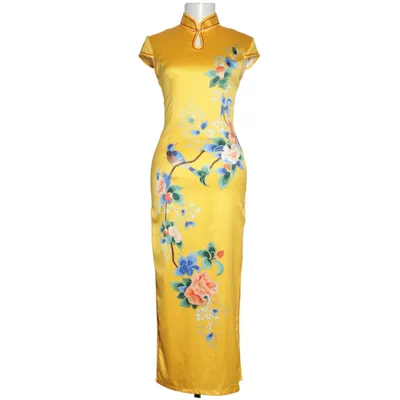 Cheongsam (Jaune, Multicolore) de Love