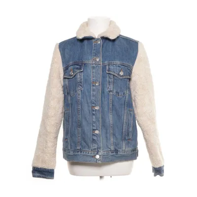 Lined denim jacket (Blue, Beige) from Topshop Cotton, Polyester, Faux fur