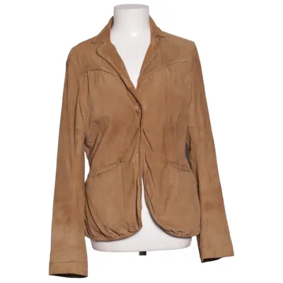 Læderblazer (Brun) fra Bruuns Bazaar Læder, Polyester