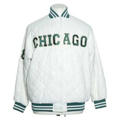 Collegejacke (Weiß, Grün) Elasthan, Polyester