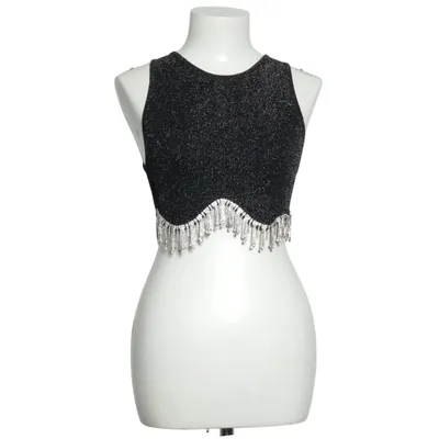 Crop top (Svart) från Zara Elastan, Metallfiber, Polyamid