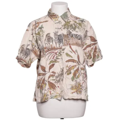 Short sleeve shirt (Beige, Multicolored) from Dressbarn Cotton, Linen