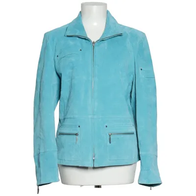 Leather jacket (Blue) from Jensen Women Only Polyester, Suede