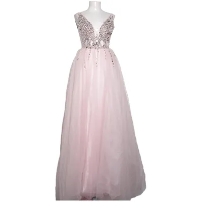 Aftonklänning (Rosa, Silverfärgad) Polyester