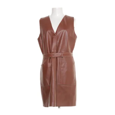 Læderkjole (Brun) fra French Connection Polyester, Læder