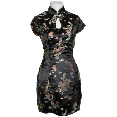 Cheongsam (Black, Multicolored) from Shein Polyester