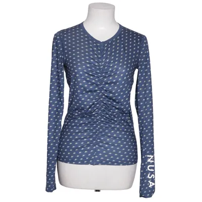 Långärmad t-shirt (Blå, Vit) från NUSA Elastan, Återvunnen polyester