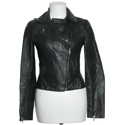 Bikerjakke (Sort) fra ASOS Petite Bomuld, Læder, Polyester