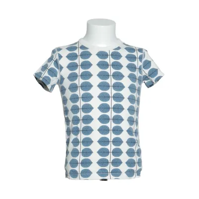T-shirt (Blå, Vit) från Polarn O. Pyret Elastan, Ekologisk bomull